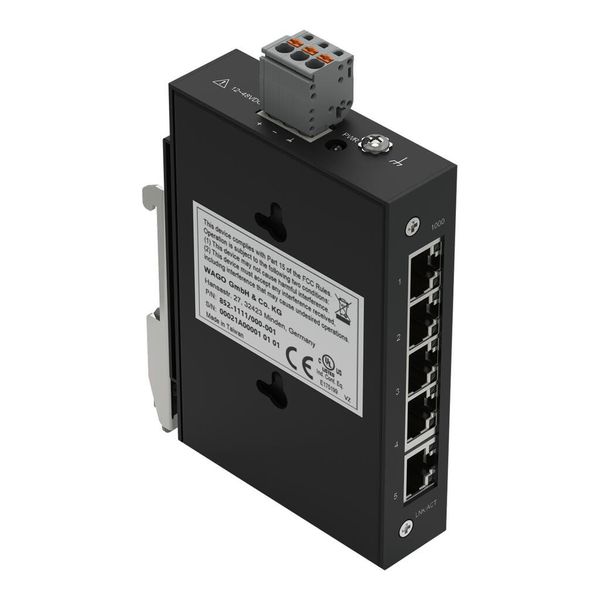852-1111/000-001 Industrial-ECO-Switch; 5-port 1000Base-T; black image 1