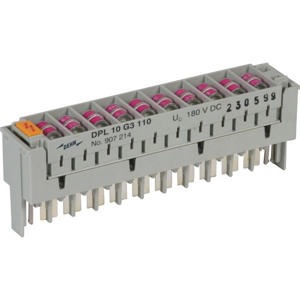 Surge protective block LSA-Plus Techn., 10 pairs, with 3-electrode arr image 1