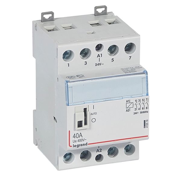 Power contactor CX³ - with 24 V~ coll and handle - 4P - 400 V~ - 40 A image 1