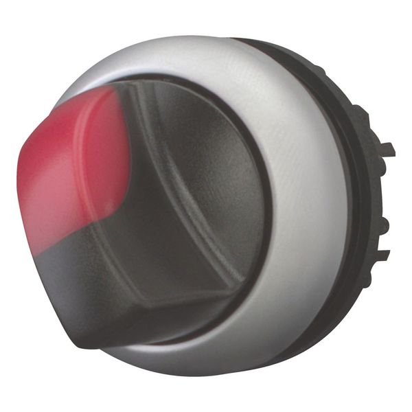Illuminated selector switch actuator, RMQ-Titan, With thumb-grip, maintained, 2 positions (V position), red, Bezel: titanium image 4