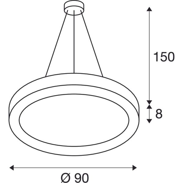 MEDO Ring PRO 90 RING pendant, black, LED image 4