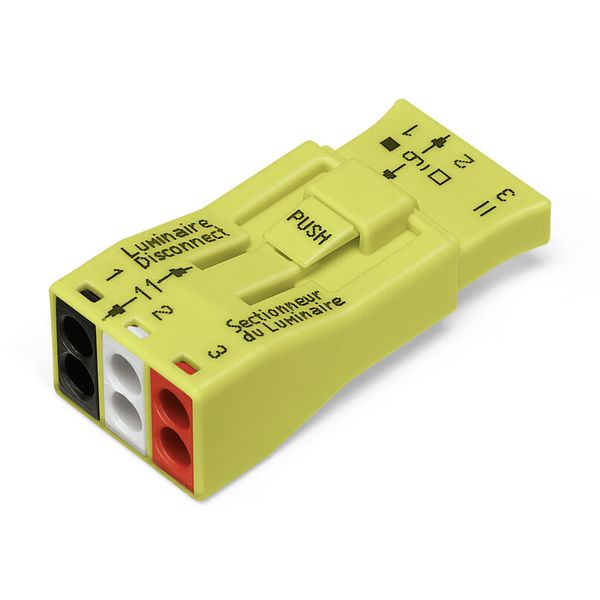Luminaire disconnect connector 3-pole yellow image 1