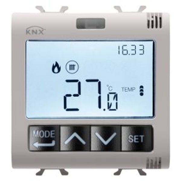 THERMOSTAT WITH HUMIDITY MANAGEMENT - KNX - 2 MODULES - NATURAL BEIGE - CHORUS image 1