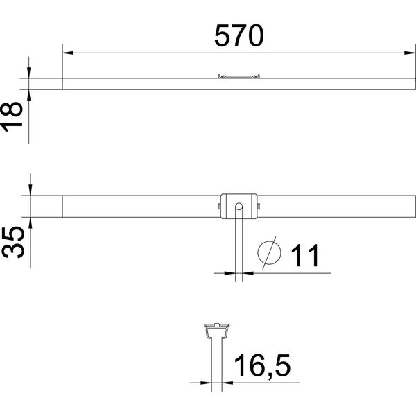 GMS 570 A4 Centre suspension for mesh cable tray with clamp B570mm image 2