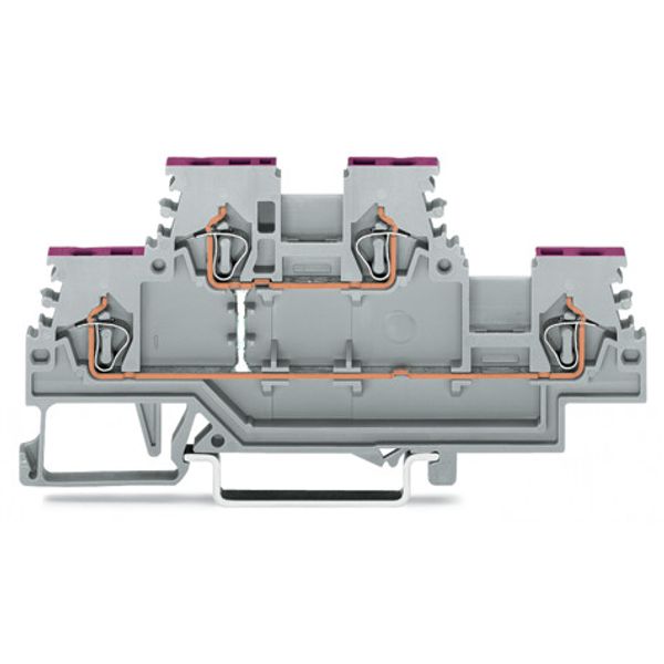 Double-deck terminal block 4-conductor through terminal block L gray image 2