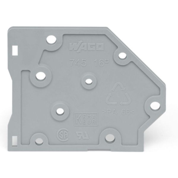 End plate snap-fit type 1.7 mm thick gray image 2
