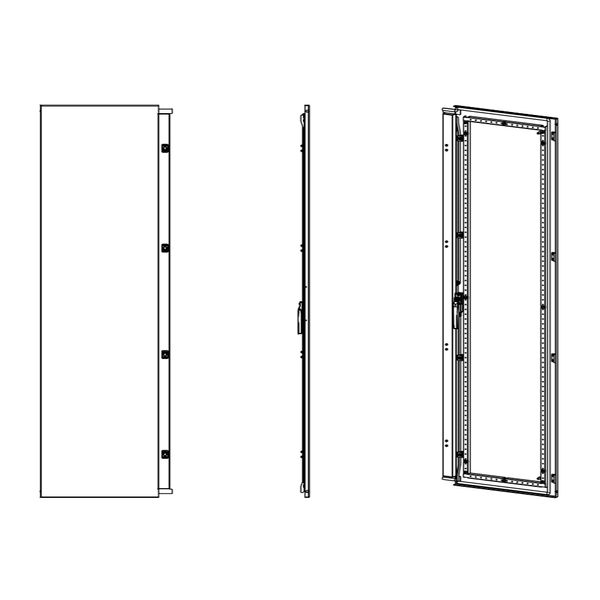 Sheet steel door left for 2 door enclosures H=2000 W=500 mm image 1