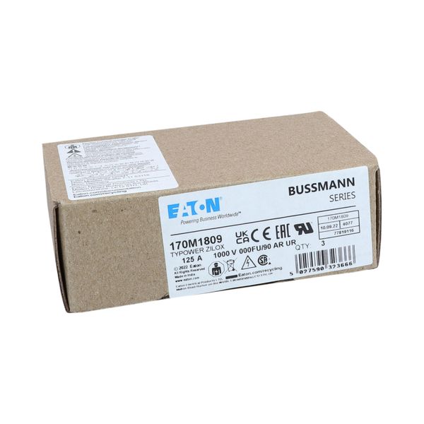 Fuse-link, high speed, 125 A, DC 1000 V, size 000, 24 x 36 x 115 mm, aR, IEC image 13