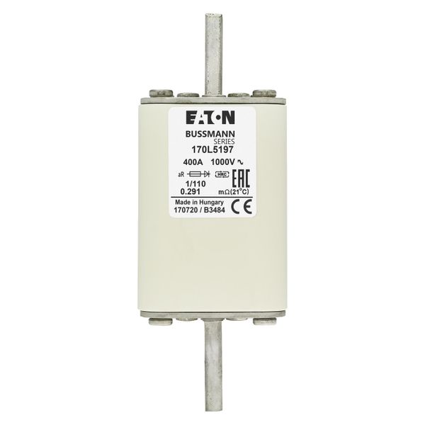 Fuse-link, high speed, 400 A, AC 1000 V, Size 1, 51 x 51 x 141 mm, aR, DIN, IEC, single indicator image 18