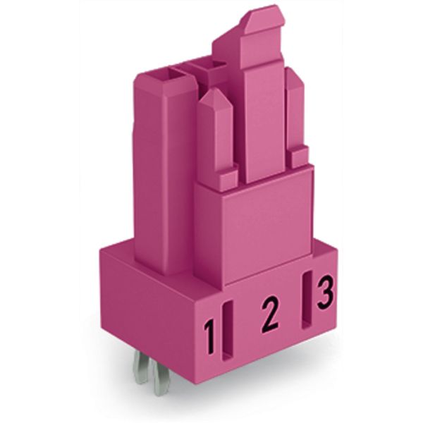 Socket for PCBs straight 3-pole pink image 2