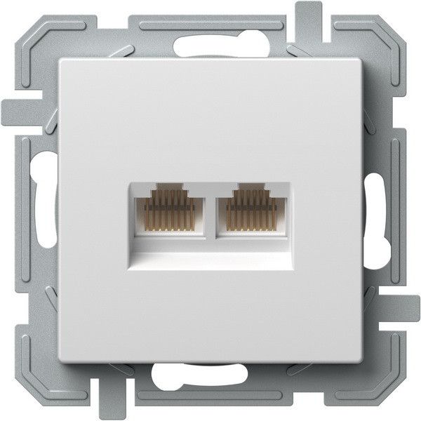 SOCKET CAT6S KS DOUBLE 2x RJ45 8/8 SLIM PW XO 4417000 image 1