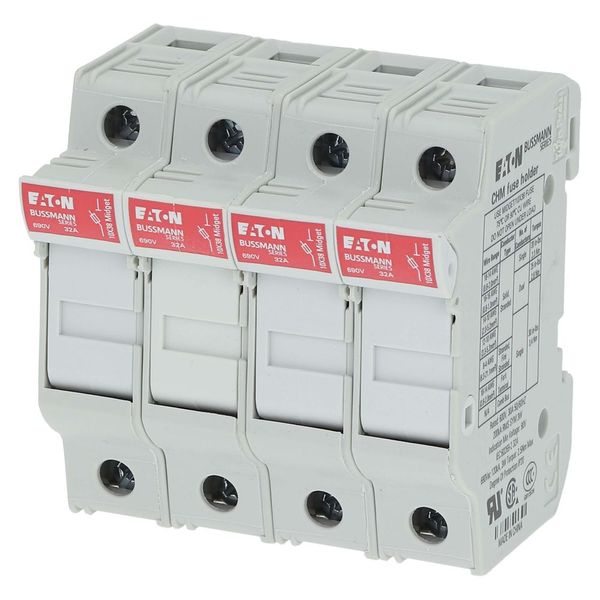 Fuse-holder, low voltage, 32 A, AC 690 V, 10 x 38 mm, 4P, UL, IEC, with indicator image 10
