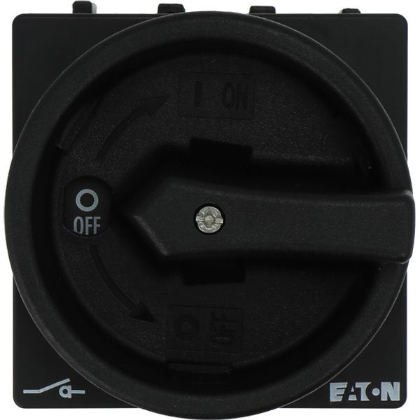 Main switch, P1, 40 A, flush mounting, 3 pole, STOP function, With black rotary handle and locking ring, Lockable in the 0 (Off) position image 1
