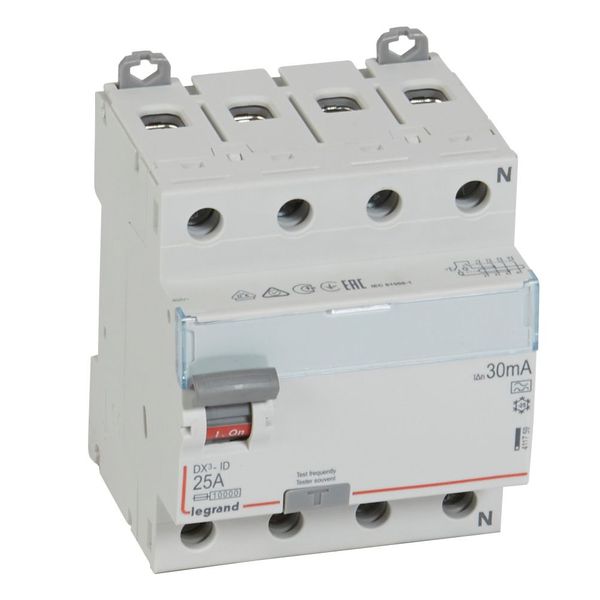 RCD DX³-ID - 4P - 400 V~ neutral right hand side - 25 A - 30 mA - A type image 1