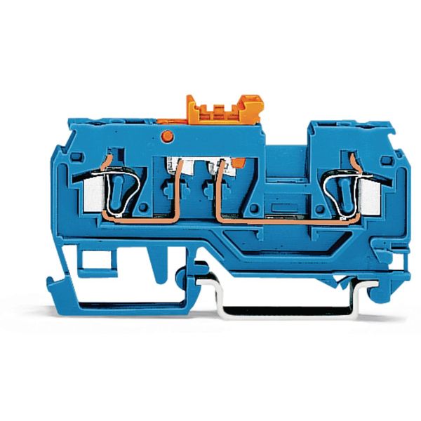 2-conductor disconnect/test terminal block with pivoting knife disconn image 2