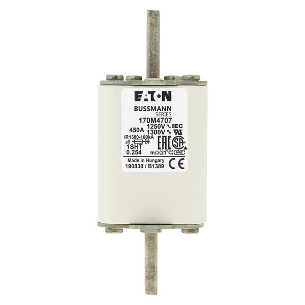 Fuse-link, high speed, 450 A, AC 1250 V, size 1, 53 x 63 x 135 mm, aR, IEC, single indicator image 15