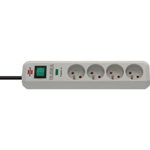 Eco-Line 13.500A extension lead with surge protection 4-way light grey 1,5m H05VV-F 3G1,5 *FR* image 1