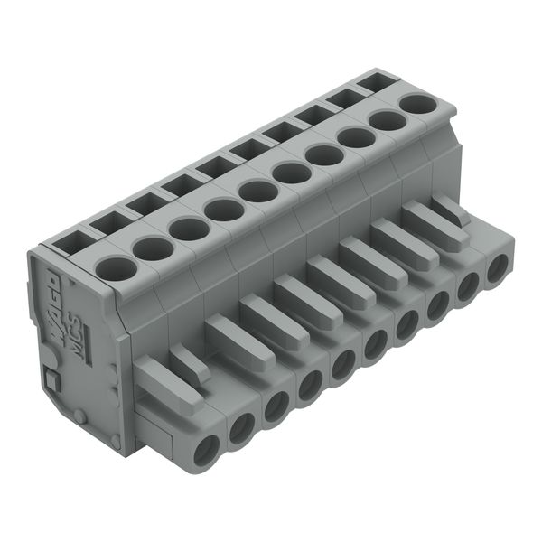 1-conductor female connector, angled CAGE CLAMP® 2.5 mm² gray image 1