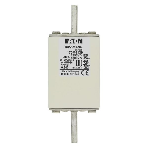 Fuse-link, high speed, 200 A, AC 1250 V, size 1, 53 x 66 x 138 mm, aR, DIN, IEC, single indicator image 17