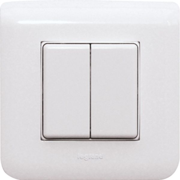 Wireless 2- or 4-way pushbutton 45x45mm Belgium, without frame, legrand white, without battery and wire image 1
