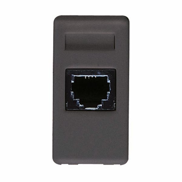 TELEPHONE SOCKET - RJ11 - 2 PAIRS - TWISTED PAIR - SCREW-ON TERMINALS - 1 MODULE - SYSTEM BLACK image 2