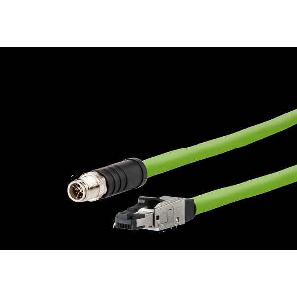 M12 Industrial Ethernet cable, X-coded, 1.0 m, M12 plug straight - RJ4 image 2