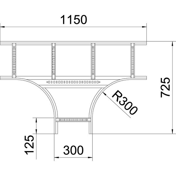 LT 1130 R3 FT T piece for cable ladder 110x300 image 2