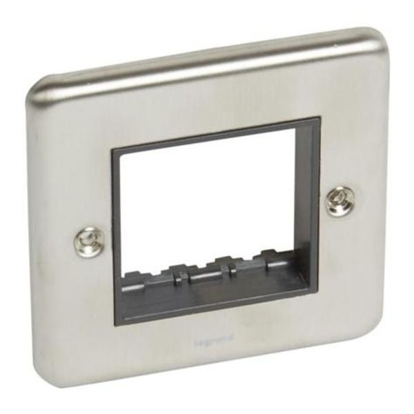 Synergy™ Authentic - 1 gang front plate for Arteor 2 modules mechanism Brushed Stainless steel image 1