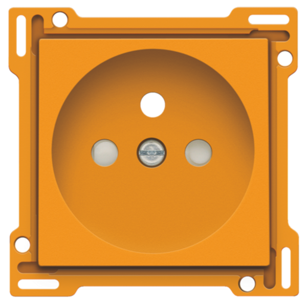 Finishing set for socket outlet with pin earthing and shutters, flush-mounting depth 28.5 mm, orange image 1