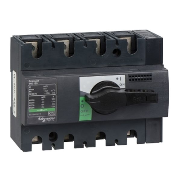 switch disconnector, Compact INS125 , 125 A, standard version with black rotary handle, 4 poles image 3