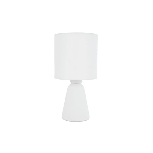 White Gypsum & White Fabric Shade LED E14 1x5 Watt 230 Volt IP20 Bulb Excluded D: 12 H: 22.5 cm image 1