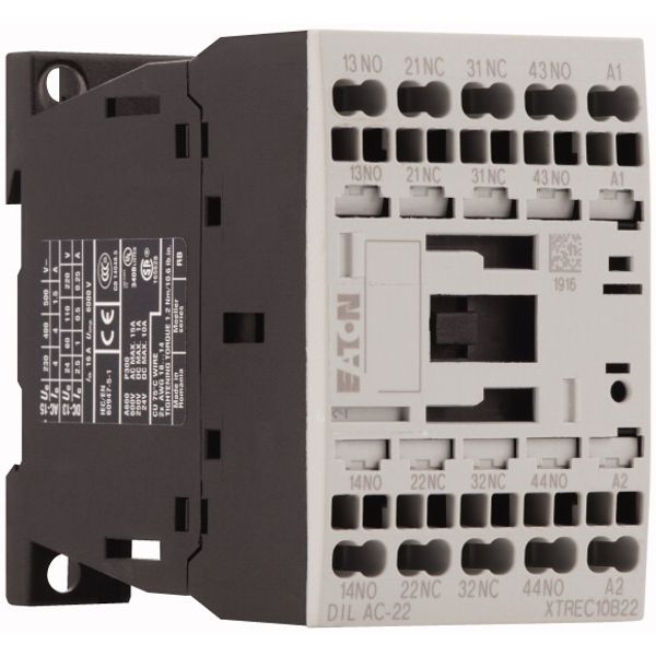 Contactor relay, 110 V 50 Hz, 120 V 60 Hz, 2 N/O, 2 NC, Spring-loaded terminals, AC operation image 4