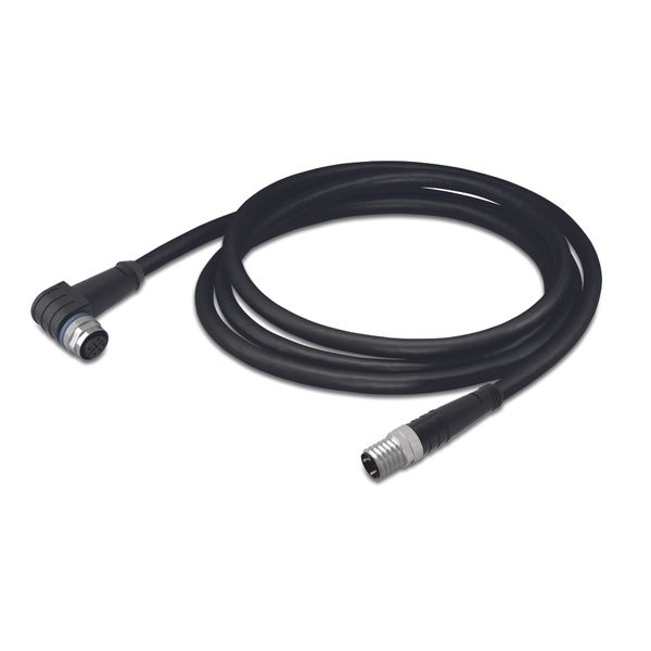 Sensor/Actuator cable M12A socket angled M8 plug straight image 1