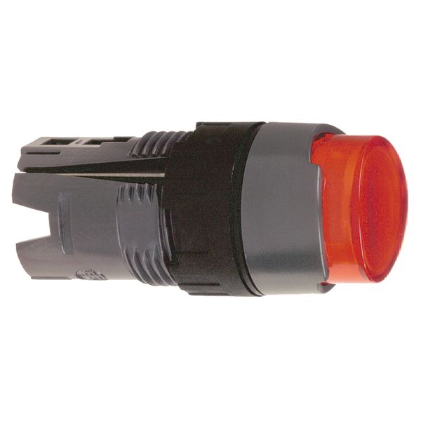 Head for illuminated push button, Harmony XB6, red projecting pushbutton Ø 16 spring return 12...24 V image 1