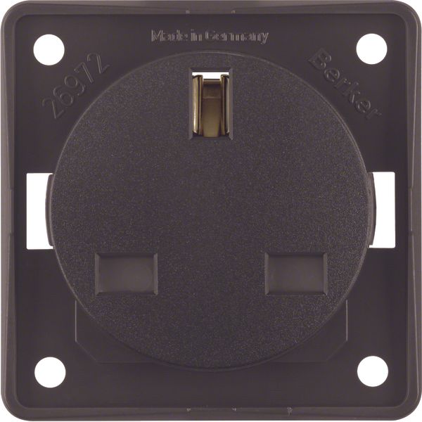 Integro Inserts-British Standard Socket with Earthing Contact, Brown M image 1