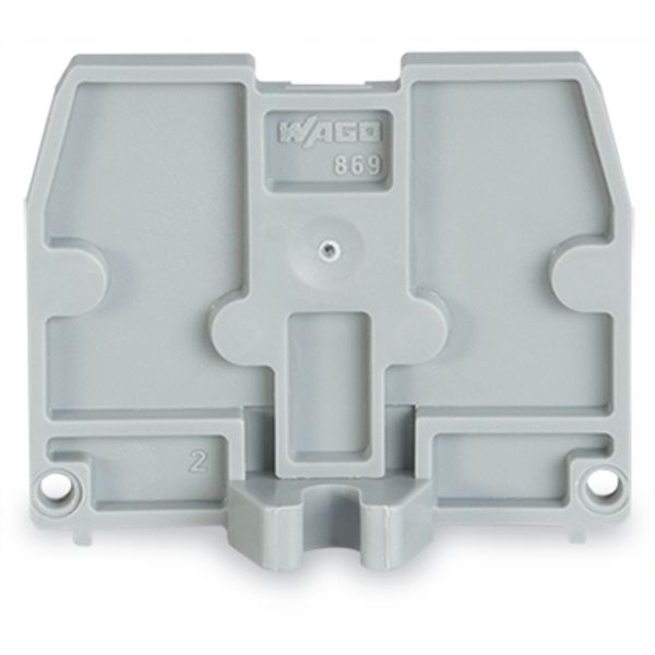End plate with fixing flange M3 2.5 mm thick gray image 4