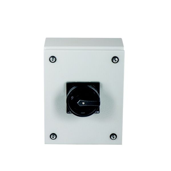 Main switch, P3, 100 A, surface mounting, 3 pole, STOP function, With black rotary handle and locking ring, Lockable in the 0 (Off) position, in steel image 2