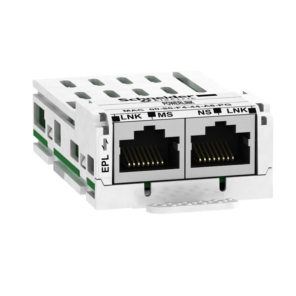 communication module Ethernet Powerlink, Altivar, 10/100Mbps, 2 x RJ45 connectors image 2