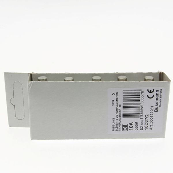 Fuse-link, LV, 10 A, AC 500 V, D2, gR, IEC, fast acting image 1