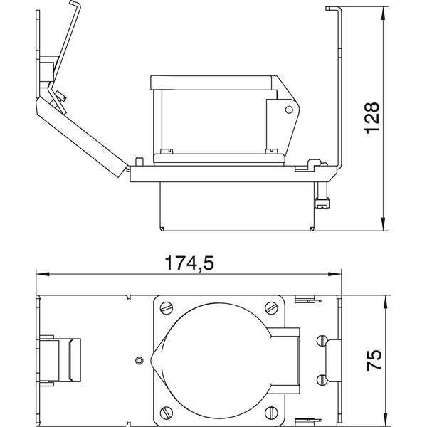 GT2 CEE16 Mounting box with CEE16 175x75x128 image 2