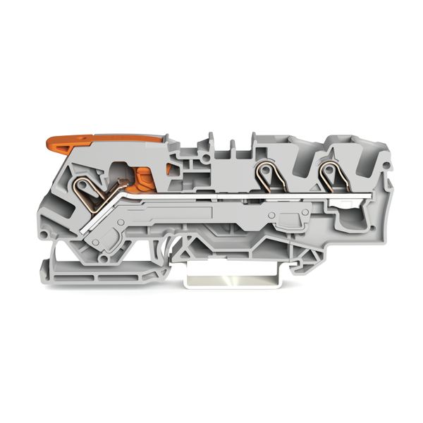 3-conductor through terminal block with lever and Push-in CAGE CLAMP® image 1