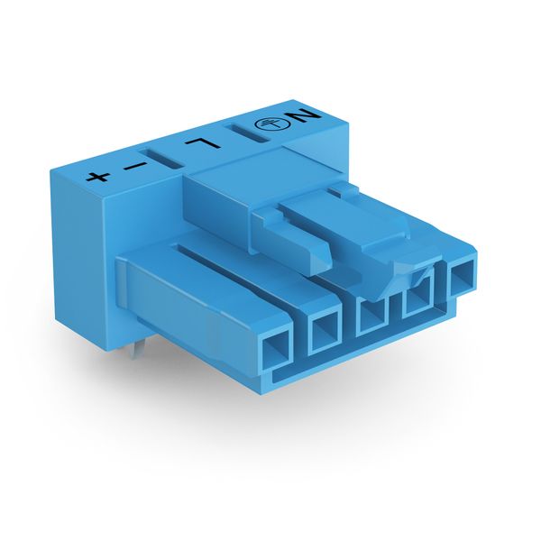 Socket for PCBs angled 5-pole blue image 1