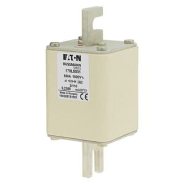 Fuse-link, high speed, 550 A, AC 1000 V, Size 2, 61 x 61 x 141 mm, aR, DIN, IEC, single indicator image 4