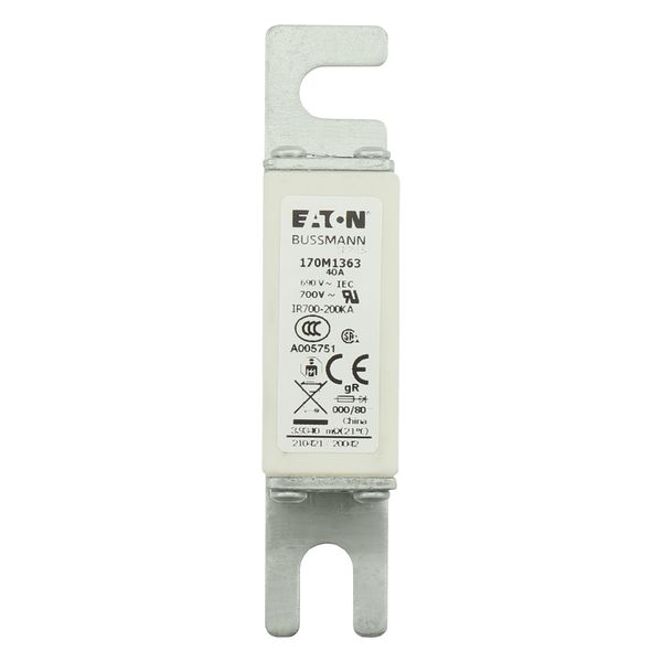 Fuse-link, high speed, 40 A, AC 690 V, DIN 000, 21 x 40 x 100 mm, gR, DIN, IEC, single indicator image 9