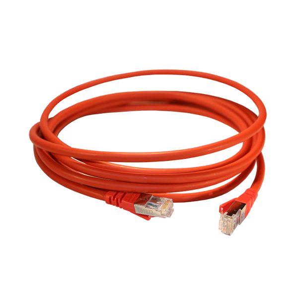 Patch cord RJ45 category 6A S/FTP shielded LSZH red 3 meters image 2