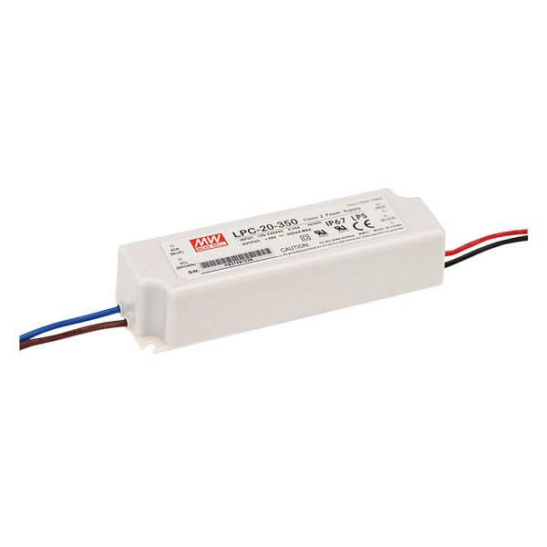 LPC-20-350 Led driver, Class2 9-48V, 350mA CC, MEAN WELL image 1