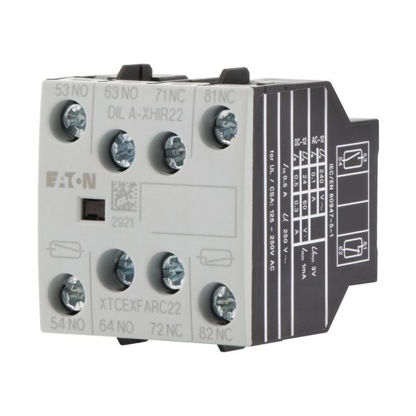 Auxiliary contact module, 4 pole, Ith= 16 A, 2 N/O, 2 NC, Microswitch, Front fixing, Screw terminals, DILA, DILM7 - DILM38 image 7