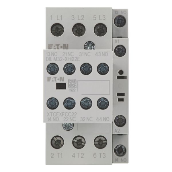 Contactor, 380 V 400 V 15 kW, 2 N/O, 2 NC, RDC 24: 24 - 27 V DC, DC operation, Screw terminals image 5