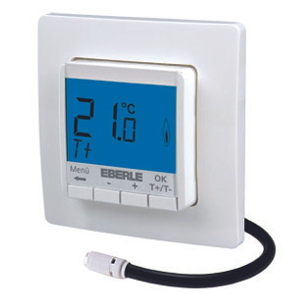 Concealed thermostat as underfloor controller, AC 230V, 1 make contact 16 A, blue backlighting image 2