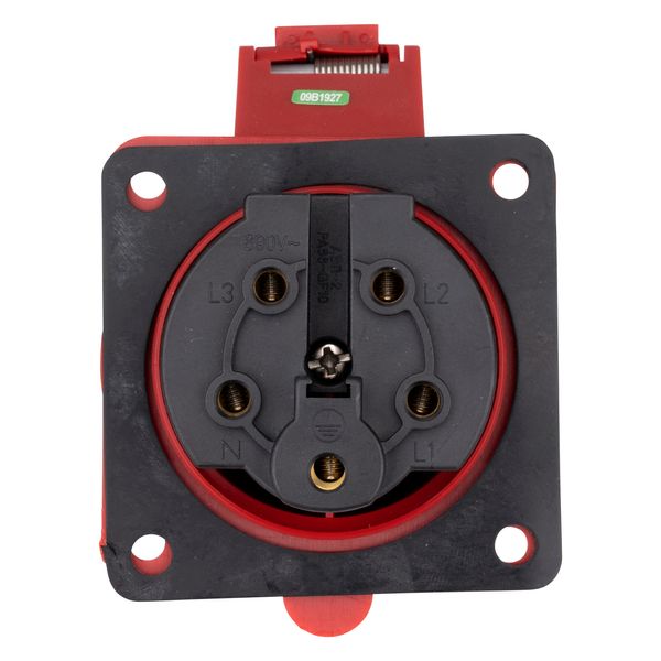 CEE-Panel mounting socket, 5-pole, 32A, 400V, IP44, straight image 4